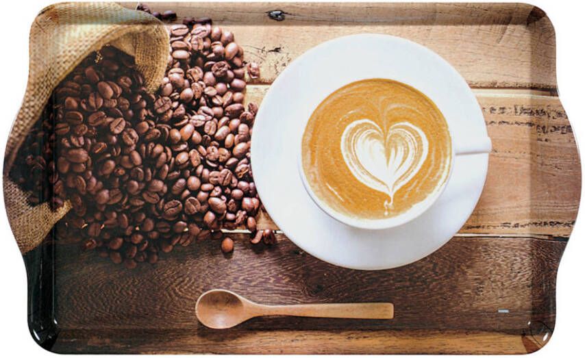 Decopatent Dienblad Rechthoekig Met Print Koffie En Bonen Design Koffie thee
