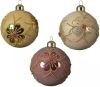 Decoris Gedecoreerde Kerstballenset Van Glas Set A 3 Ballen Dia 8cm In Assorti online kopen