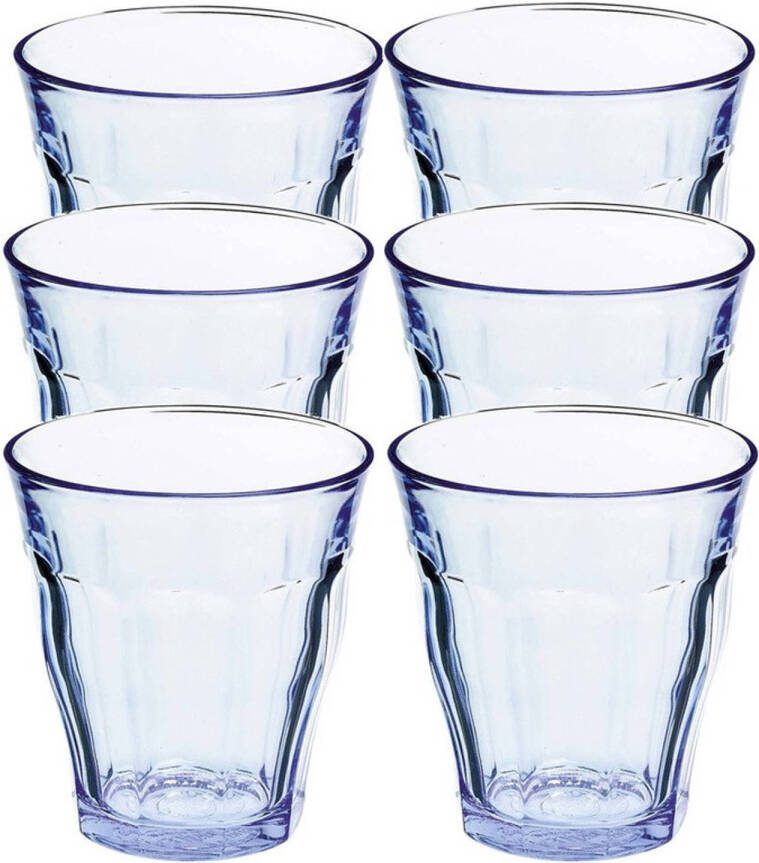 Duralex 12x Drinkglazen/waterglazen Blauw 275 Ml Prisme Drinkglazen