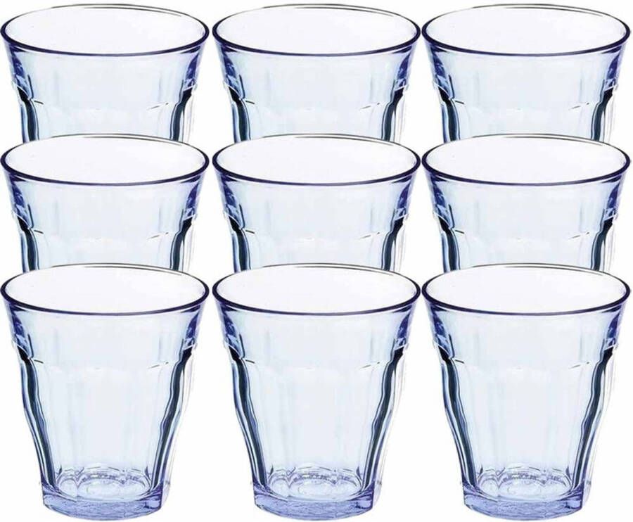 Duralex 12x Drinkglazen/waterglazen Blauw 310 Ml Picardie Drinkglazen