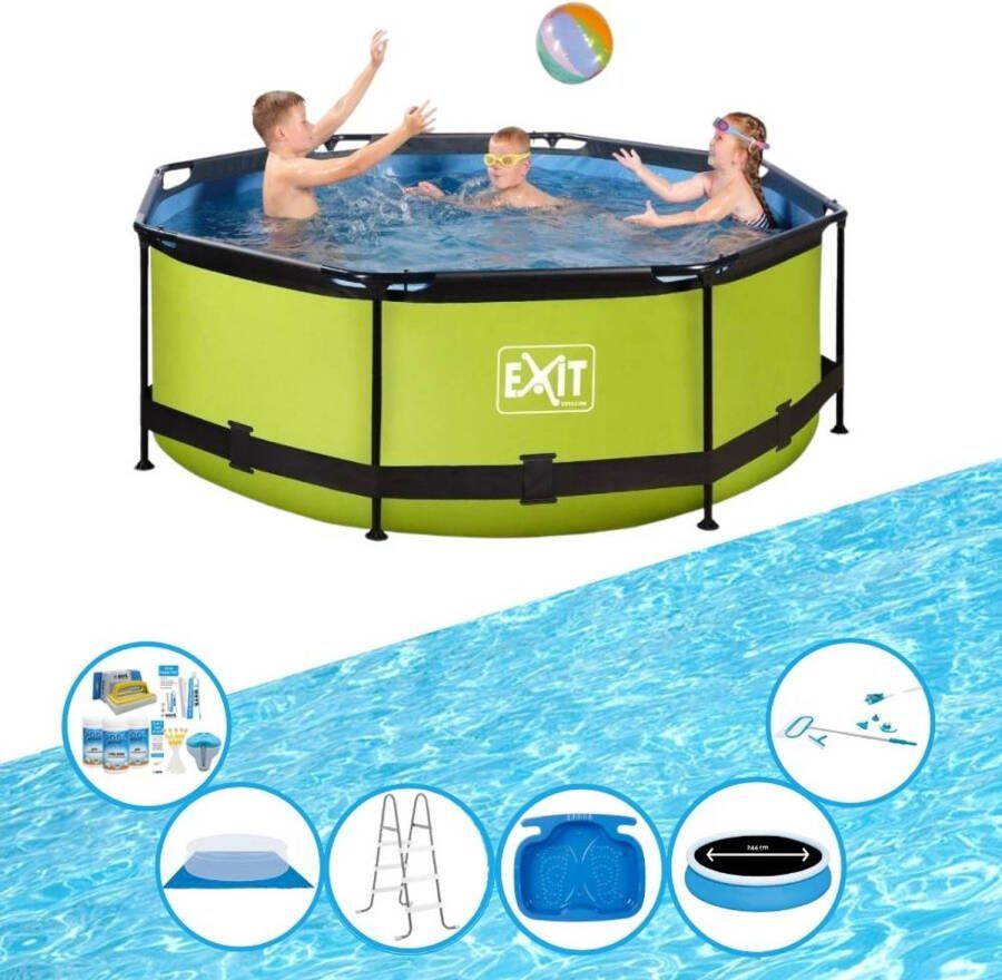 EXIT Toys Exit Zwembad Lime Frame Pool ø244x76cm Zwembad Super Set