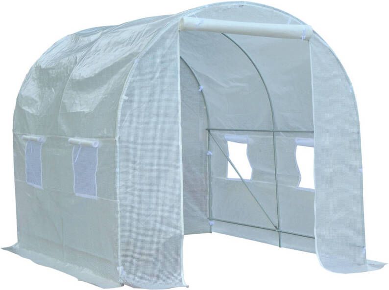 GardenGoodz Kweekkas Tuinkas Foliekas Folie Kas Tunnelserre Kweektent 3, 5 X 2, 0 X 2, 0 M Wit Transparant