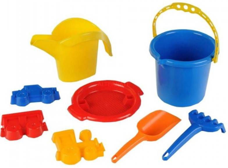 Klein  Zandemmer-set met gieter 2000 Kleurrijk