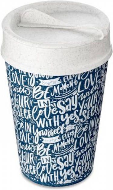 Koziol Dubbelwandige Koffiebeker met Deksel, 0.4 L, Organic, Love Le