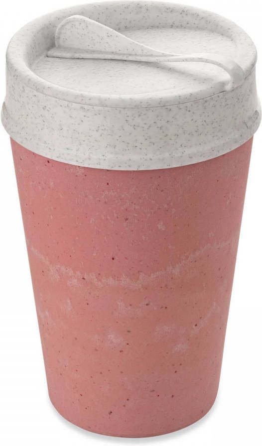 Koziol Dubbelwandige Koffiebeker met Deksel, 0.4 L, Organic, Aardbei