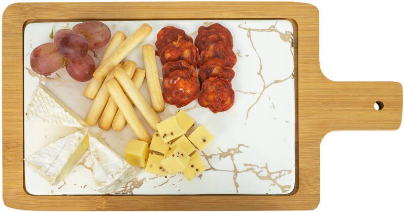 Krumble Serveerplank Hout En Marmer Look Wit