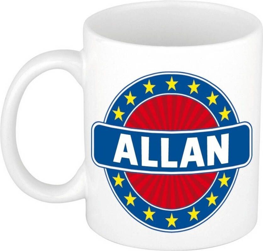 Merkloos Allan Naam Koffie Mok/Beker 300 Ml Namen Mokken
