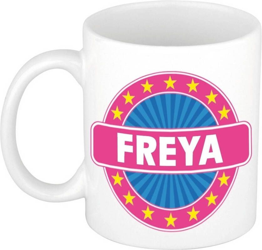 Merkloos Freya Naam Koffie Mok/Beker 300 Ml Namen Mokken