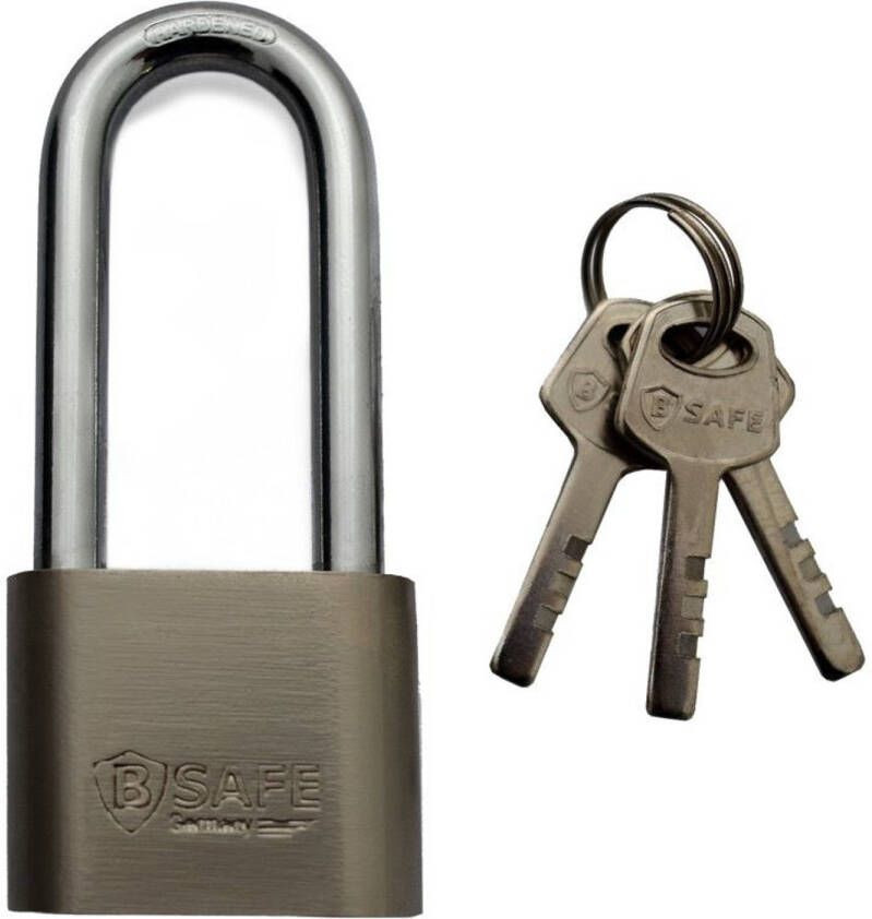 Merkloos Hangslot Van Edelstaal 50 Mm Met Hoge Beugel Hangsloten