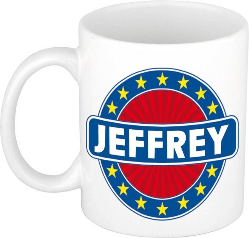 Merkloos Jeffrey Naam Koffie Mok/Beker 300 Ml Namen Mokken