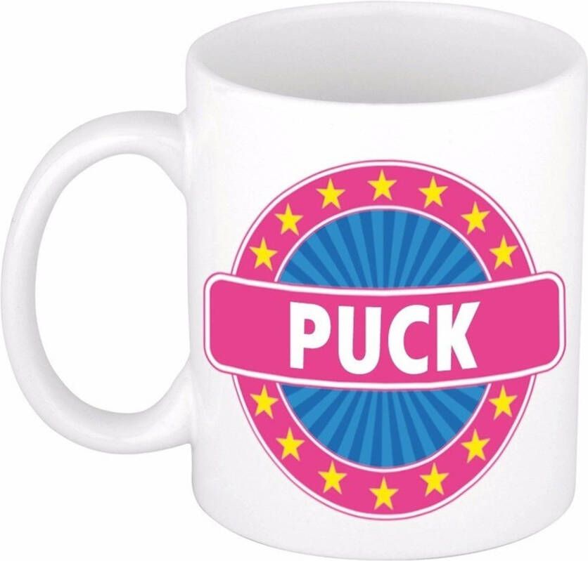 Merkloos Puck Naam Koffie Mok/Beker 300 Ml Namen Mokken