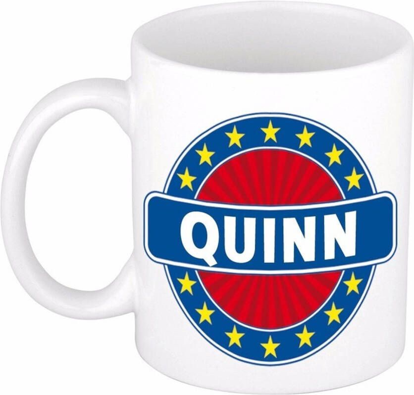 Merkloos Quinn Naam Koffie Mok/Beker 300 Ml Namen Mokken