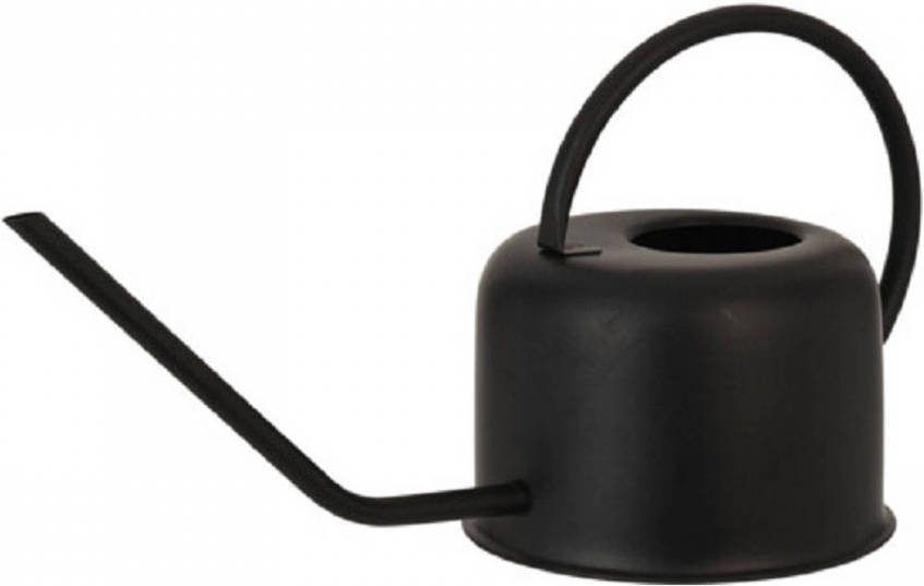 Merkloos Retro Metalen/Rvs Gieter Zwart Voor Binnen 1100 Ml Gieters
