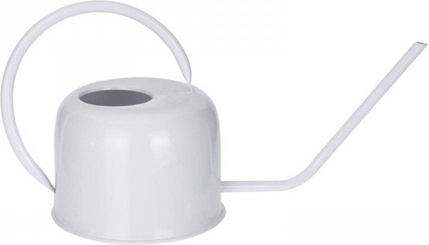 Merkloos Retro Metalen/Rvs Gieter Wit Voor Binnen 1100 Ml Gieters