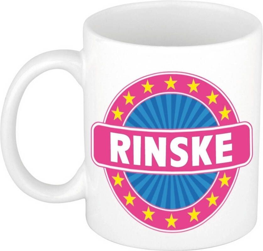 Merkloos Rinske Naam Koffie Mok/Beker 300 Ml Namen Mokken