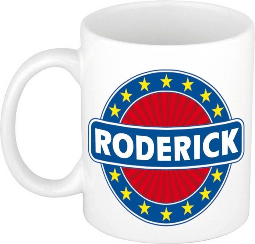 Merkloos Roderick Naam Koffie Mok/Beker 300 Ml Namen Mokken
