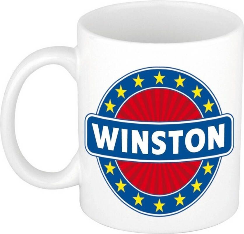 Merkloos Winston Naam Koffie Mok/Beker 300 Ml Namen Mokken
