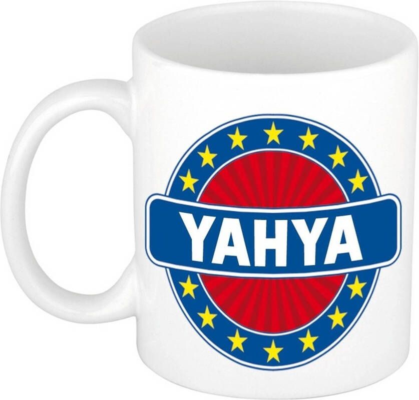 Merkloos Yahya Naam Koffie Mok/Beker 300 Ml Namen Mokken