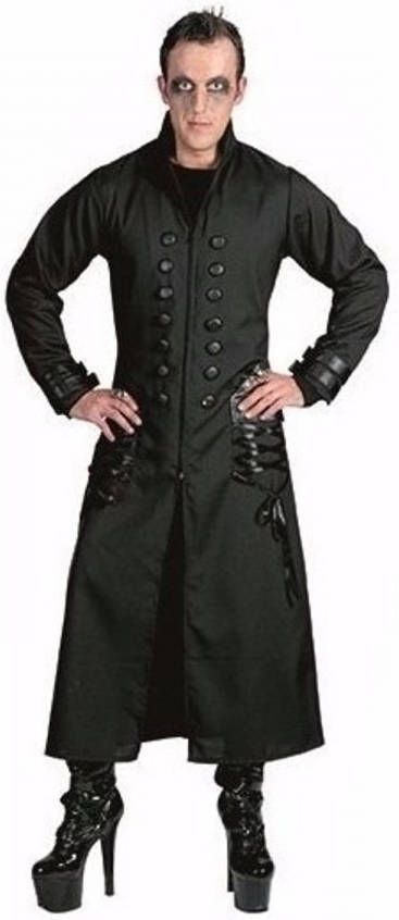 Merkloos Halloween Zwarte Gothic/vampier Jas Verkleedkleding Voor Heren 52 54(L/xl) Carnavalsjassen