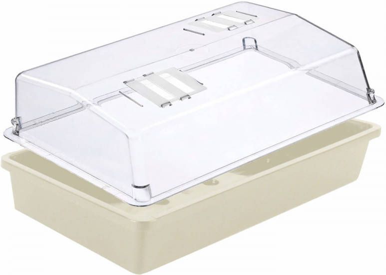 Nature Rechthoekige Kweekbak Met Deksel Voor Zaailingen Wit Kunststof 37.5 X 24 X 6 Cm Kweekbakken