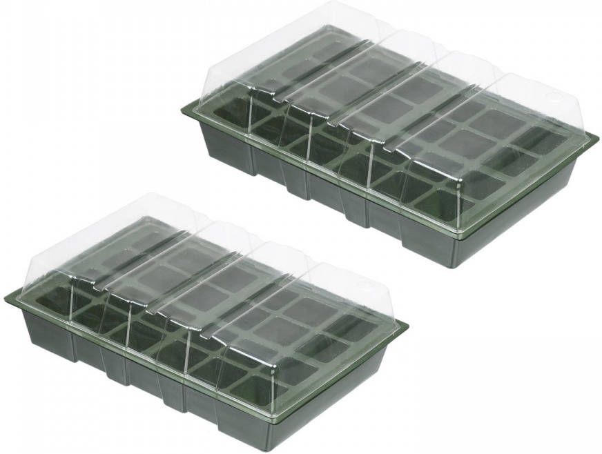 Nature Set Van 4x Stuks Kweekbakjes/kweekkasten Met Deksel 10 X 35 X 23 Cm Kweekkassen