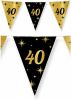 Shoppartners Leeftijd Verjaardag Feest Vlaggetjes 40 Jaar Geworden Zwart/goud 10 Meter Vlaggenlijnen online kopen
