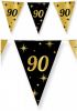 Shoppartners Leeftijd Verjaardag Feest Vlaggetjes 90 Jaar Geworden Zwart/goud 10 Meter Vlaggenlijnen online kopen