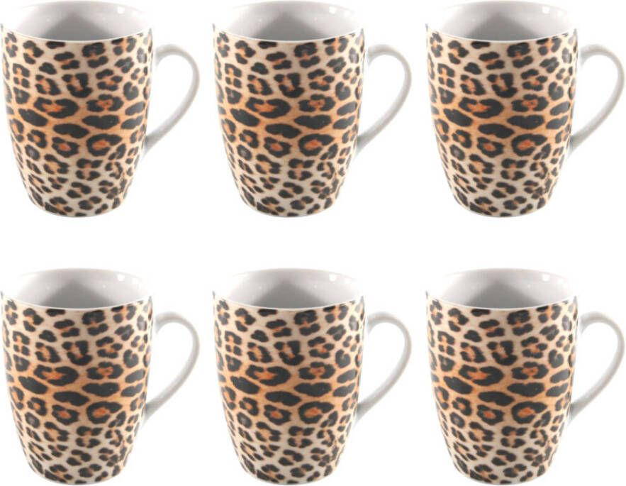 Studio Tavola Mokken Leopard 340 Ml 6 Stuks