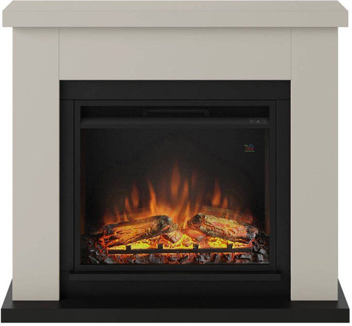 TAGU Frode Light Beige Met Elektrische Haard 1500 Watt Led 2 Warmtestanden Sfeerhaard