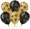 Shoppartners 6x Stuks Leeftijd Verjaardag Feest Ballonnen 18 Jaar Geworden Zwart/goud 30 Cm Ballonnen online kopen