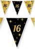 Shoppartners Leeftijd Verjaardag Feest Vlaggetjes 16 Jaar Geworden Zwart/goud 10 Meter Vlaggenlijnen online kopen