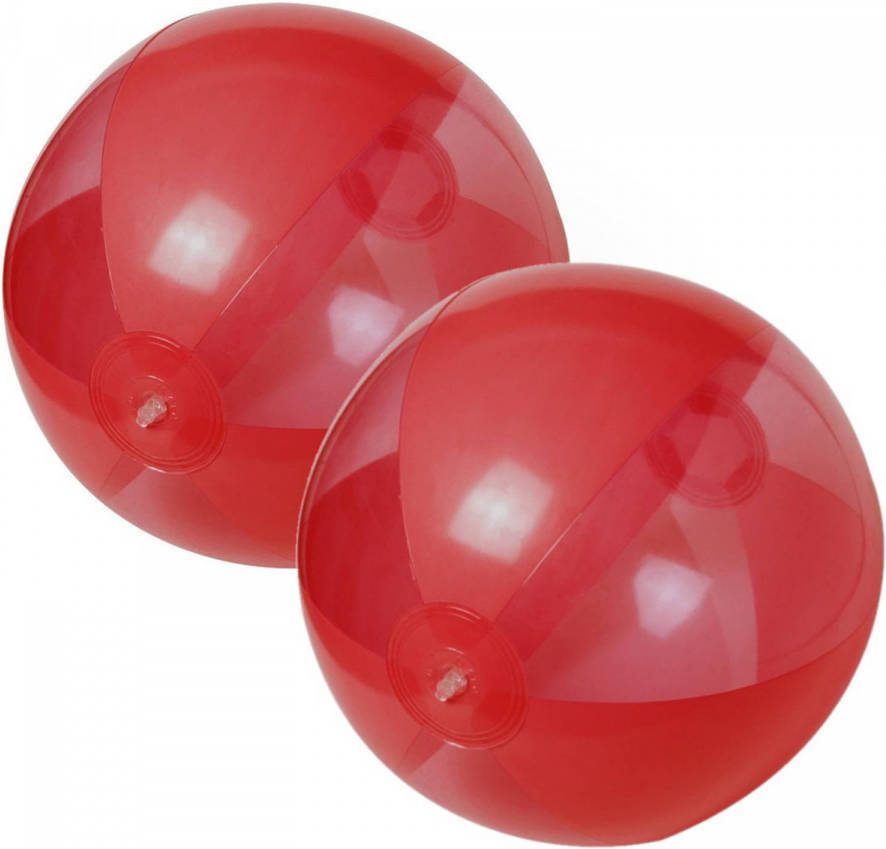 Trendoz 2x Stuks Opblaasbare Strandballen Plastic Rood 28 Cm Strandballen