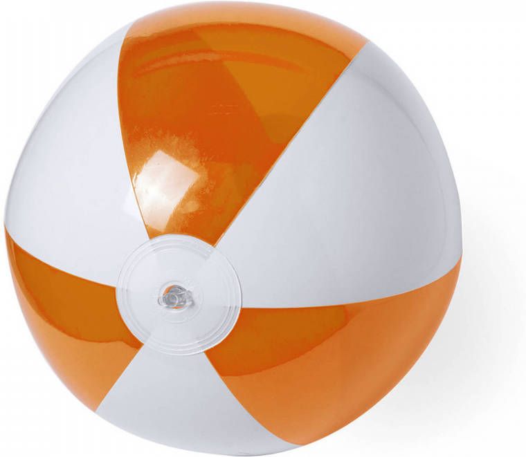Trendoz Opblaasbare Strandbal Plastic Oranje/wit 28 Cm Strandballen