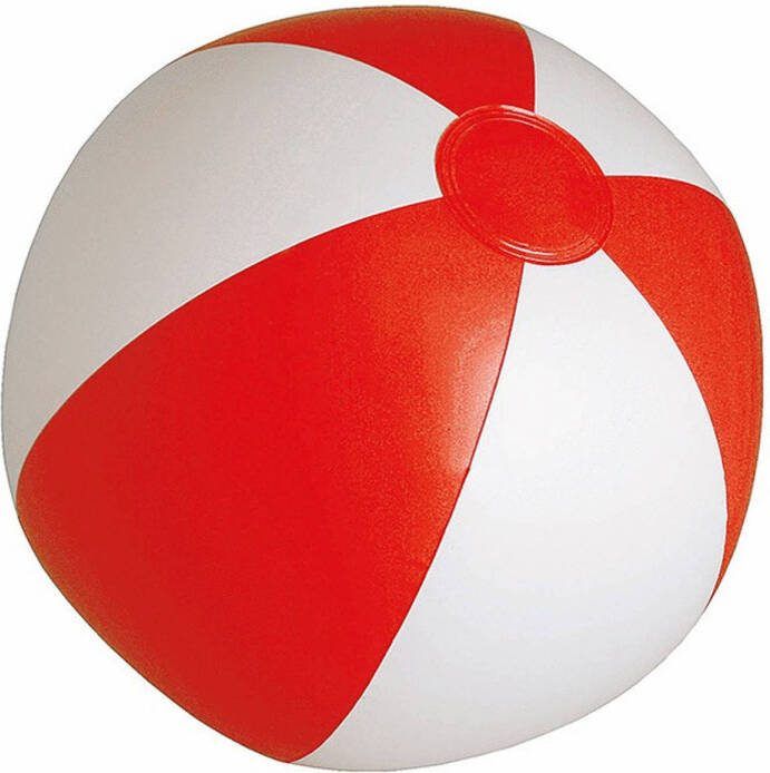 Trendoz Opblaasbare Zwembad Strandbal Plastic Rood/wit 28 Cm Strandballen