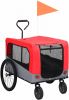 VidaXL Huisdierenfietskar 2 in 1 Aanhanger Loopwagen Rood En Grijs online kopen