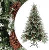 VidaXL Kerstboom Met Dennenappels 120 Cm Pvc En Pe Groen En Wit online kopen