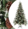 VidaXL Kerstboom Met Dennenappels 225 Cm Pvc En Pe Groen En Wit online kopen