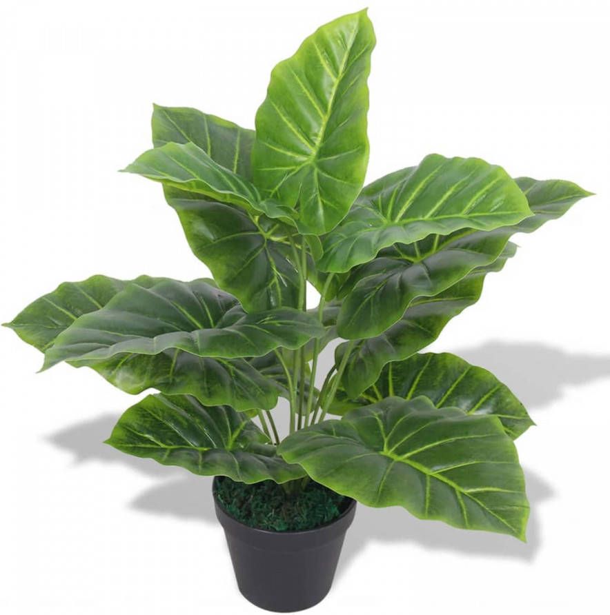 vidaXL Kunst taro plant met pot 45 cm groen