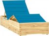 VIDAXL Ligbed met blauw kussen ge&#xEF, mpregneerd grenenhout online kopen