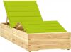 VIDAXL Ligbed met heldergroen kussen ge&#xEF, mpregneerd grenenhout online kopen