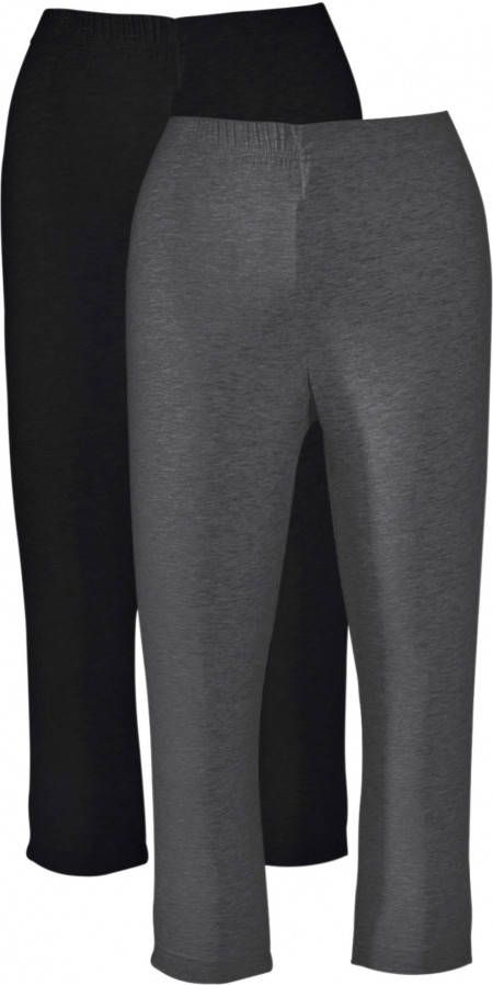 bpc bonprix collection Stretch capri legging (set van 2), antraciet gemêleerd+zwart