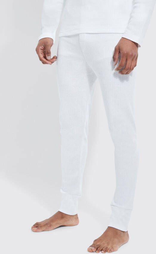 boohoo Geborstelde Geribbelde Thermo Onderbroek, White