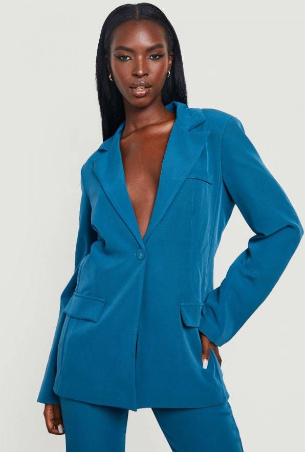 boohoo Getailleerde Blazer, Teal