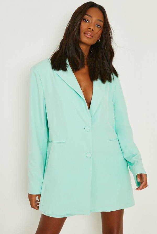 boohoo Getailleerde Oversized Blazer, Aqua
