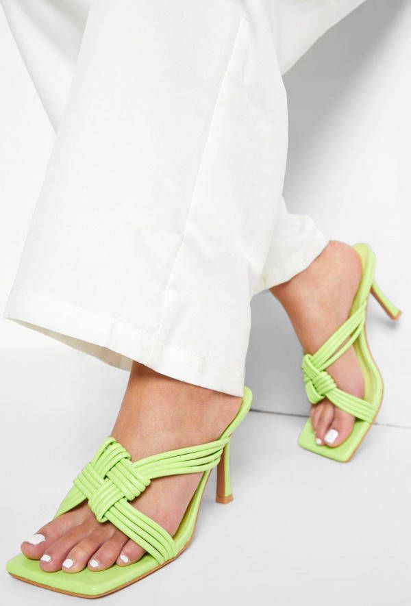 boohoo Hakken Met Gekruiste Bandjes, Lime