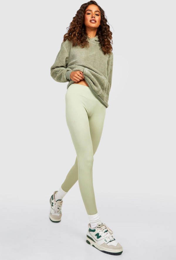 boohoo Naadloze Geribbelde Leggings, Mint
