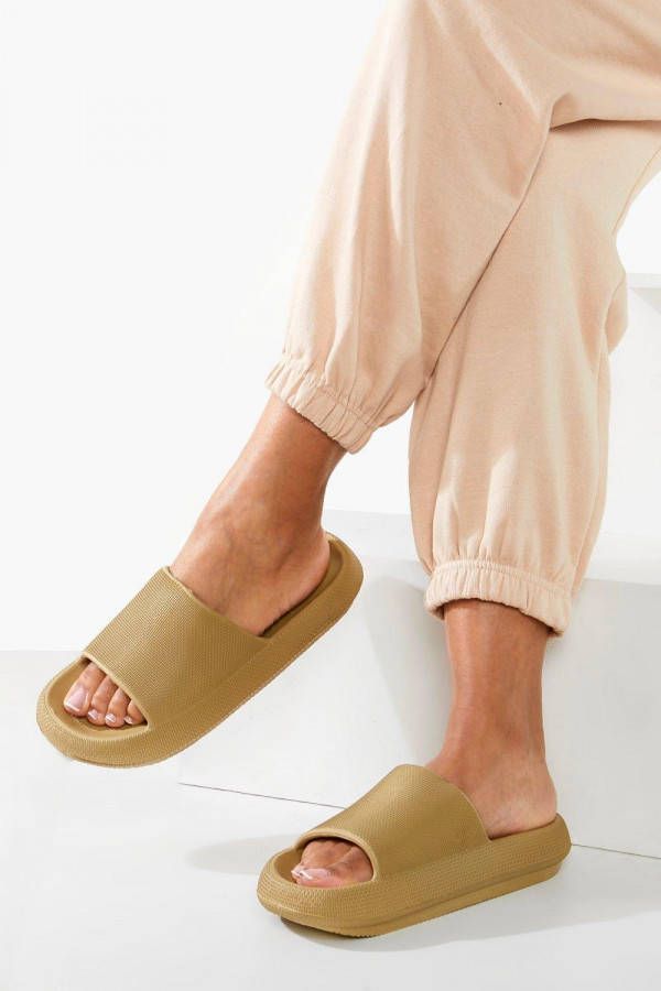 boohoo Stevige Slippers, Khaki
