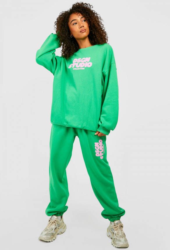 boohoo Tall Dsgn Studio Trainingspak Met Trui En Joggingbroek, Green