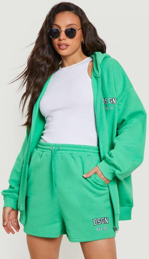 boohoo Tall Dsgn Trainingspak Met Tank Met Capuchon En Shorts, Green