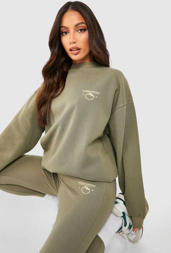 boohoo Tall Oversized Trui En Leggings Set, Forest